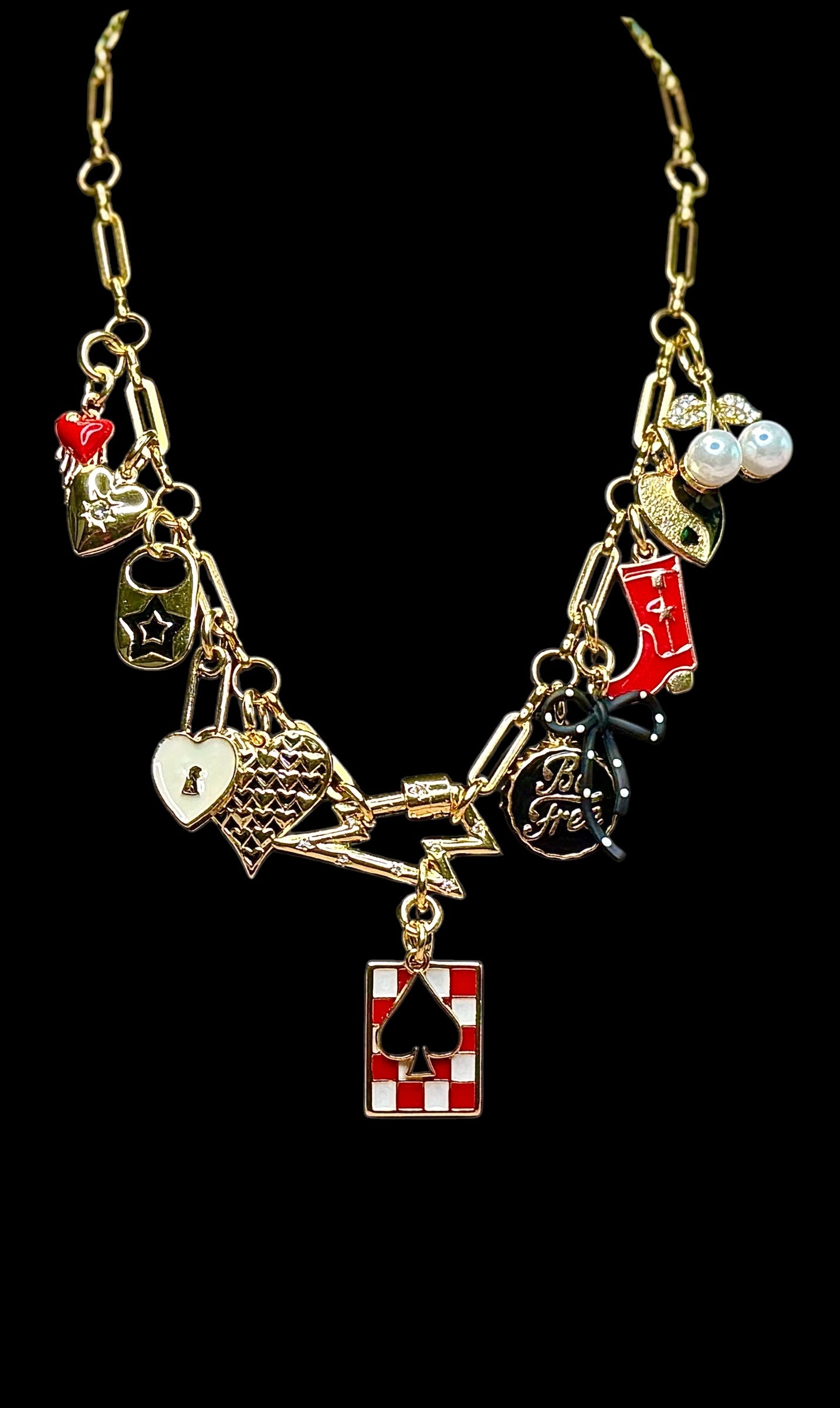 Custom_Carabiner_Charm_Necklace_1-20_Charms_18_Karat_Plated_Gold_Stainless_Steel_Custom_Length_Back_Closure_PearlEnvy_