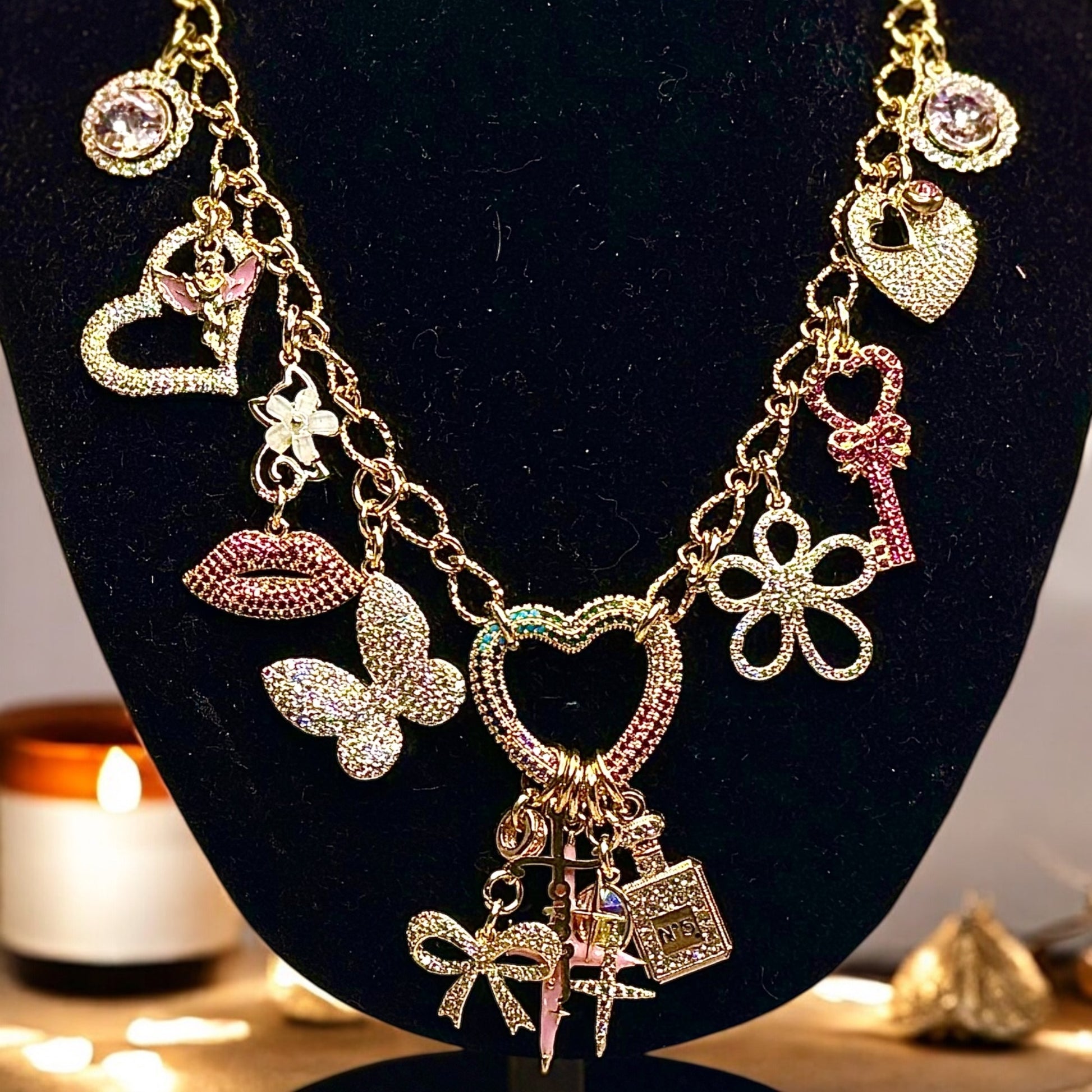 Custom_Carabiner_Charm_Necklace_1-20_Charms_18_Karat_Plated_Gold_Stainless_Steel_Custom_Length_Back_Closure_PearlEnvy_