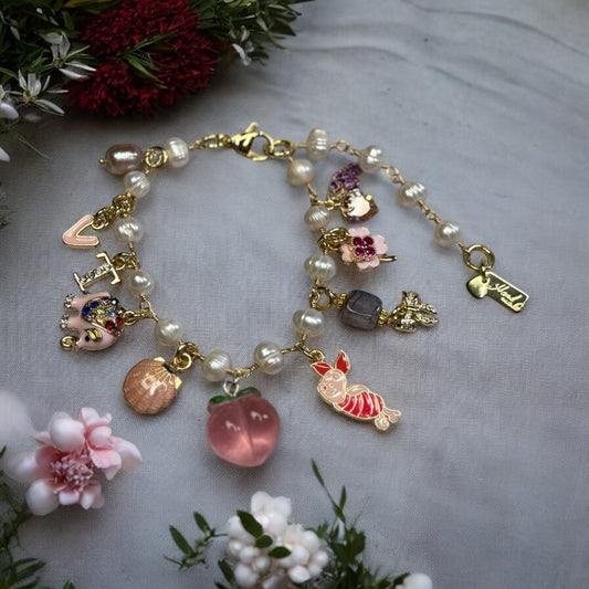 Design_Your_Own_Custom_Handmade_Charm_Bracelet_or_Anklet_18_Karat_Gold Plated_or_Plain_Stainless_Steel- 3_to_20_Charms_3_charms_Included_In_Base_Price_Double_Layer_Option_Carabiner_Option_PearlEnvy