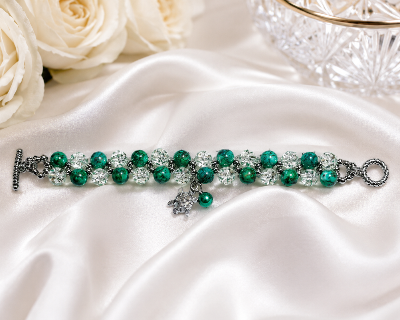 Custom Natural Stone & Glass Beaded Bracelets & Necklaces-Single & Double Layer Options- Stretchy or Non Stretchy
