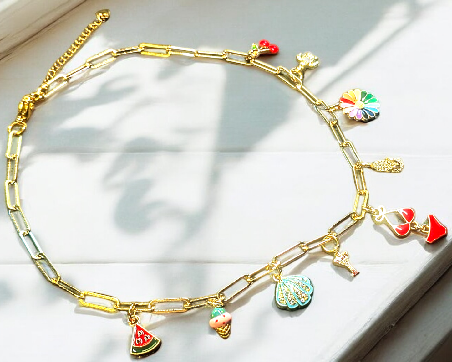 Summer Beach Themed Charm Necklace Pre-designed_PearlEnvy