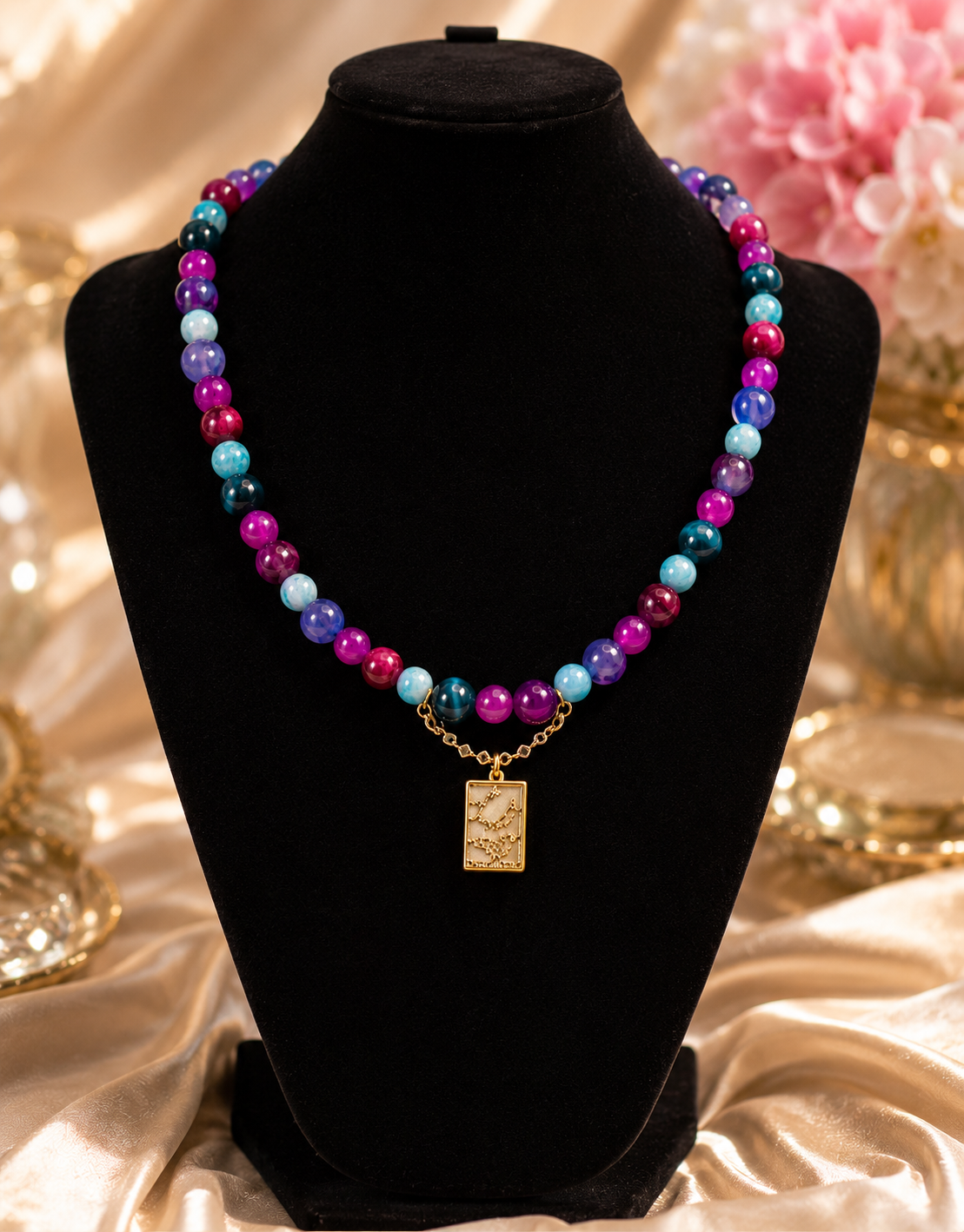 Custom Natural Stone & Glass Beaded Bracelets & Necklaces-Single & Double Layer Options- Stretchy or Non Stretchy