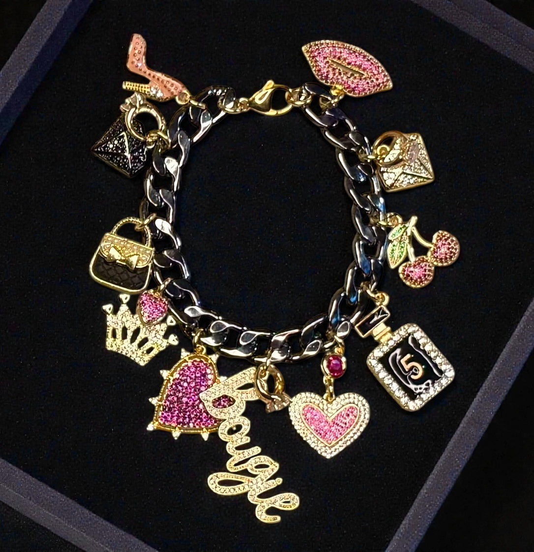 Design Your Own Custom Charm Jewelry Set- Necklace, Bracelet, & Earrings