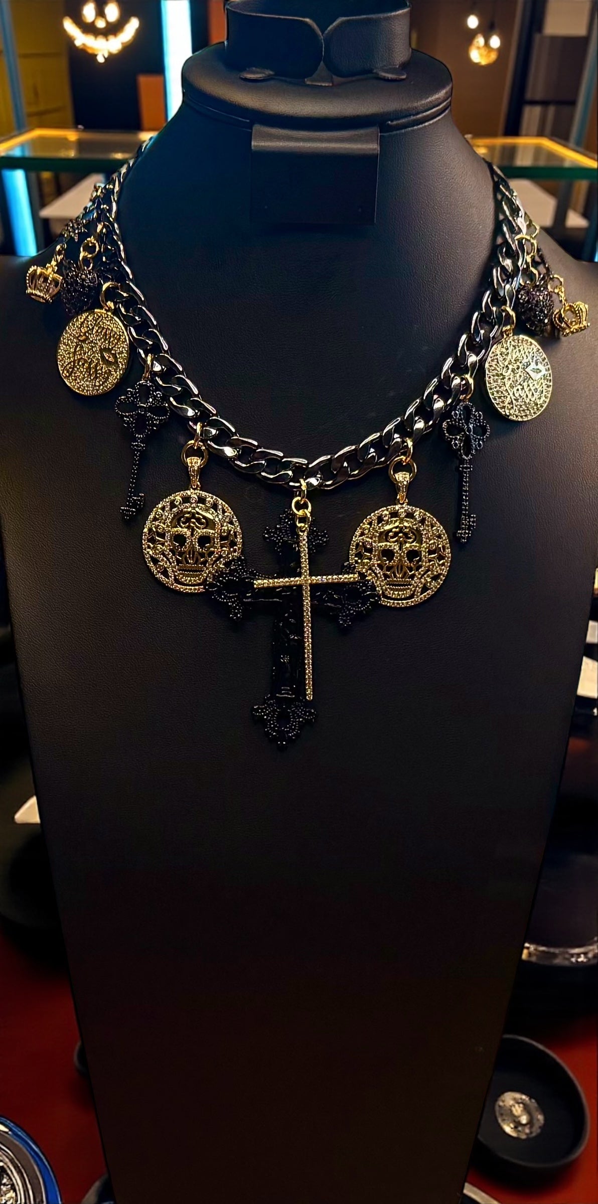 Design Your Own Custom Charm Necklace- Add 1 — 20 + Charms- 18 Karat Plated Gold- Stainless Steel- Mixed Metal- In 16”- 18”- 21” lengths or choose a Custom Length