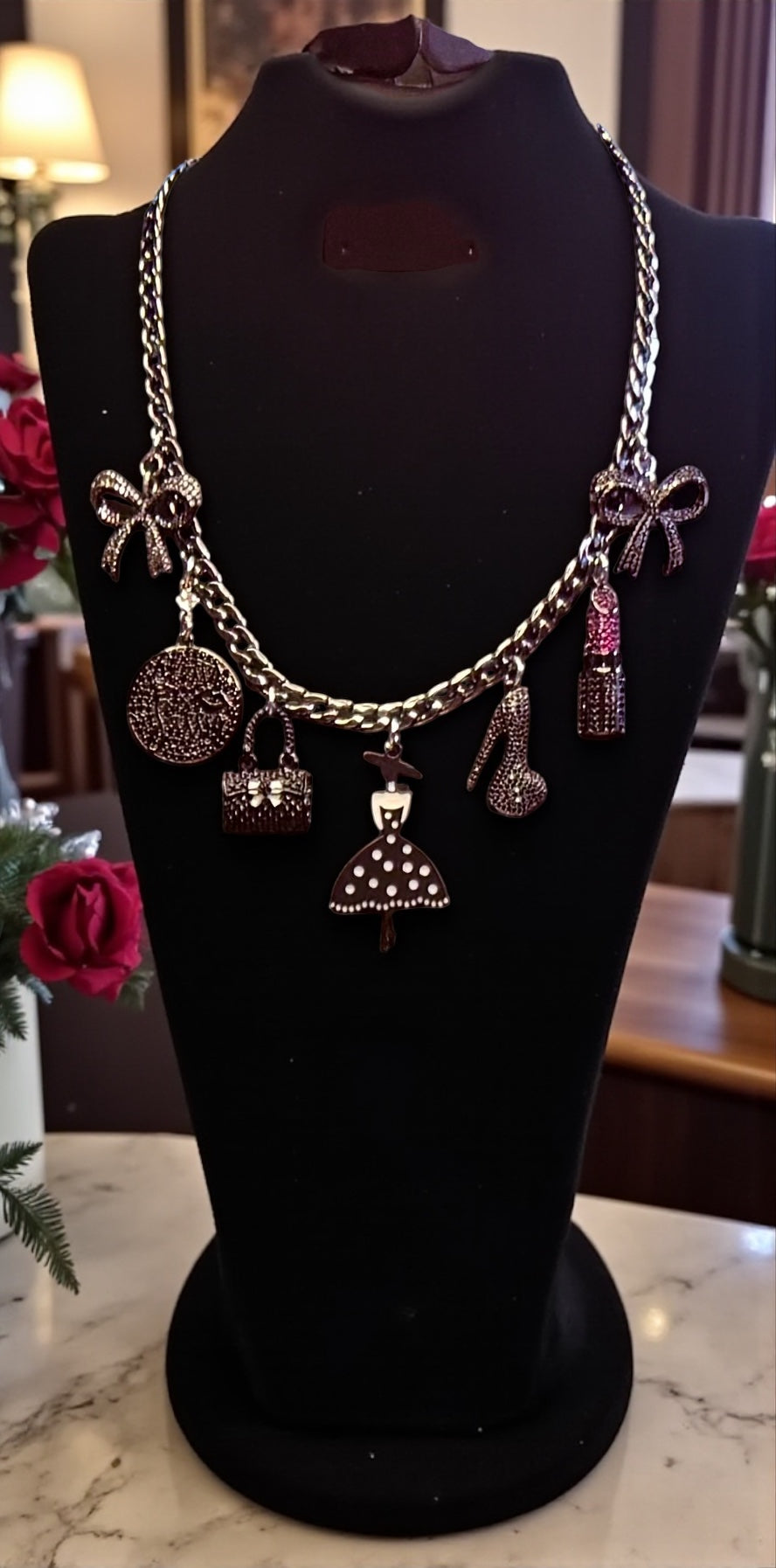 Design Your Own Custom Charm Necklace- Add 1 — 20 + Charms- 18 Karat Plated Gold- Stainless Steel- Mixed Metal- In 16”- 18”- 21” lengths or choose a Custom Length