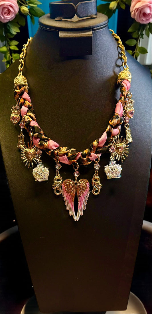 Design Your Own Custom 100% Cotton Bandana or 100% Silk Tie Charm Necklace - 1 - 20 Charms