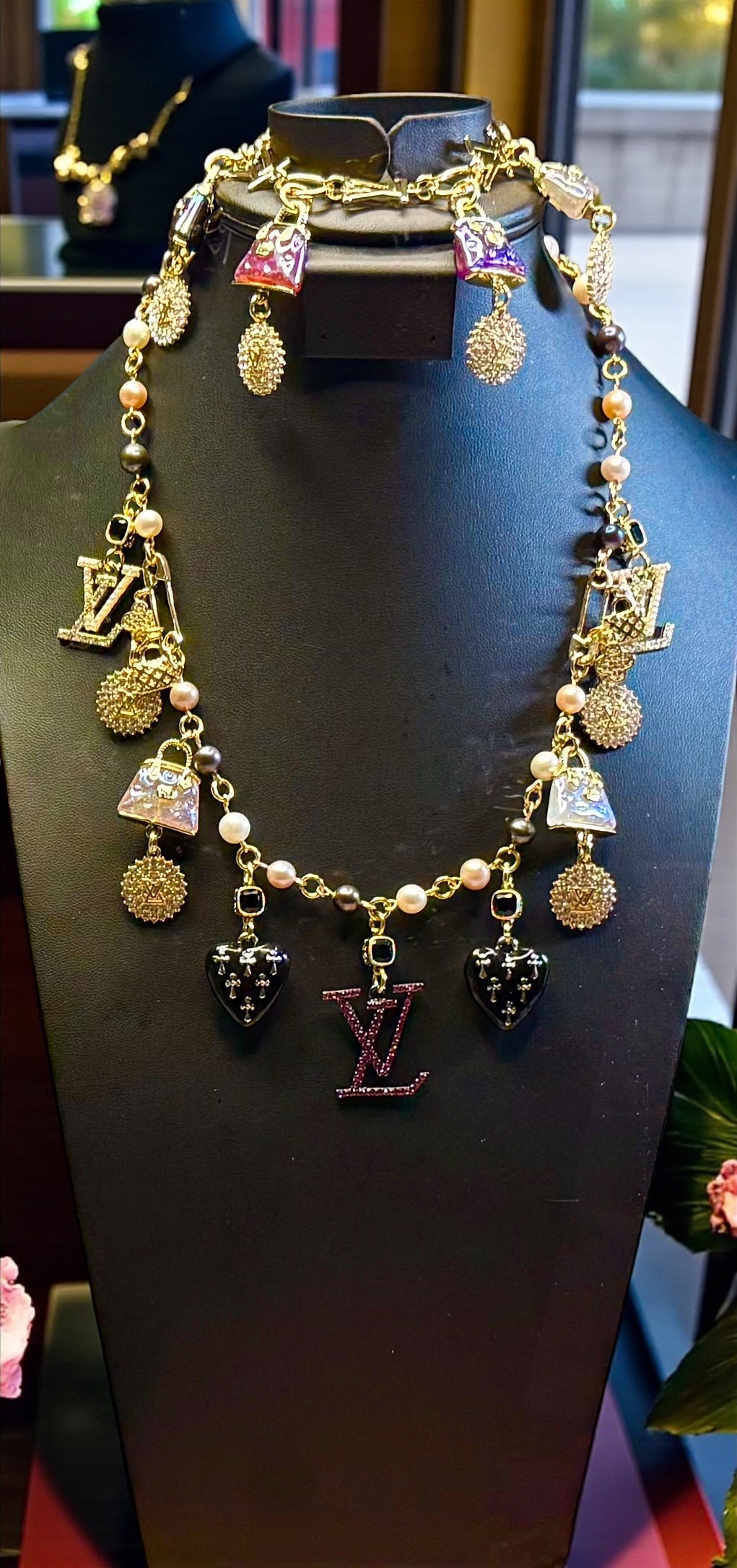Design Your Own Custom Charm Necklace- Add 1 — 20 + Charms- 18 Karat Plated Gold- Stainless Steel- Mixed Metal- In 16”- 18”- 21” lengths or choose a Custom Length