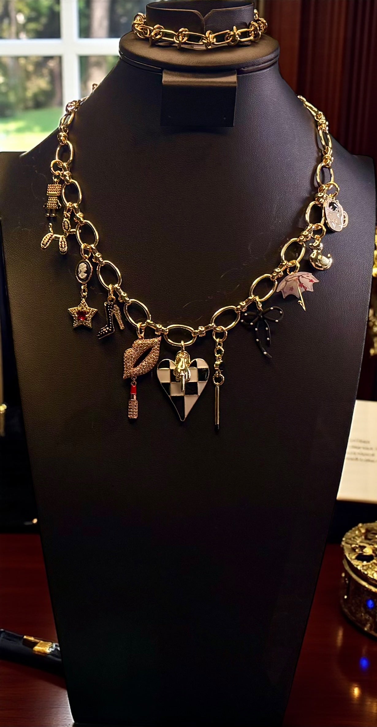 Design Your Own Custom Charm Necklace- Add 1 — 20 + Charms- 18 Karat Plated Gold- Stainless Steel- Mixed Metal- In 16”- 18”- 21” lengths or choose a Custom Length