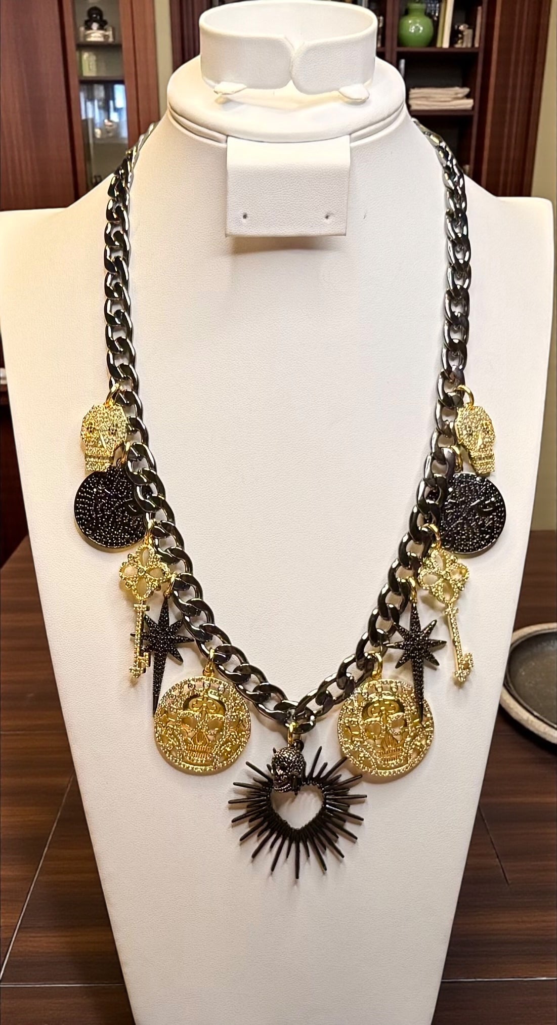 Design Your Own Custom Charm Necklace- Add 1 — 20 + Charms- 18 Karat Plated Gold- Stainless Steel- Mixed Metal- In 16”- 18”- 21” lengths or choose a Custom Length