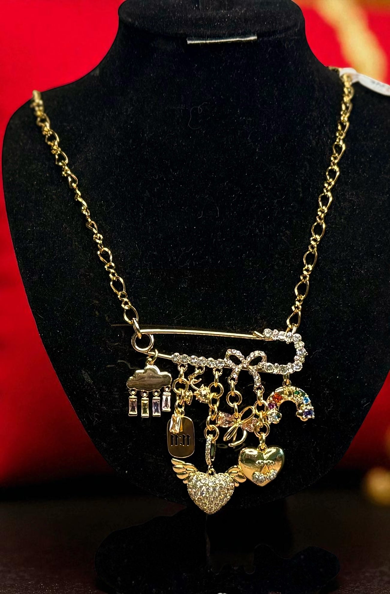 Broachless - Brooch Necklace - 18 Stainless Steel - 18 Karat Plated - Add 1 - 25+ Charms - 18 Karat Gold Filled Chain Option Available