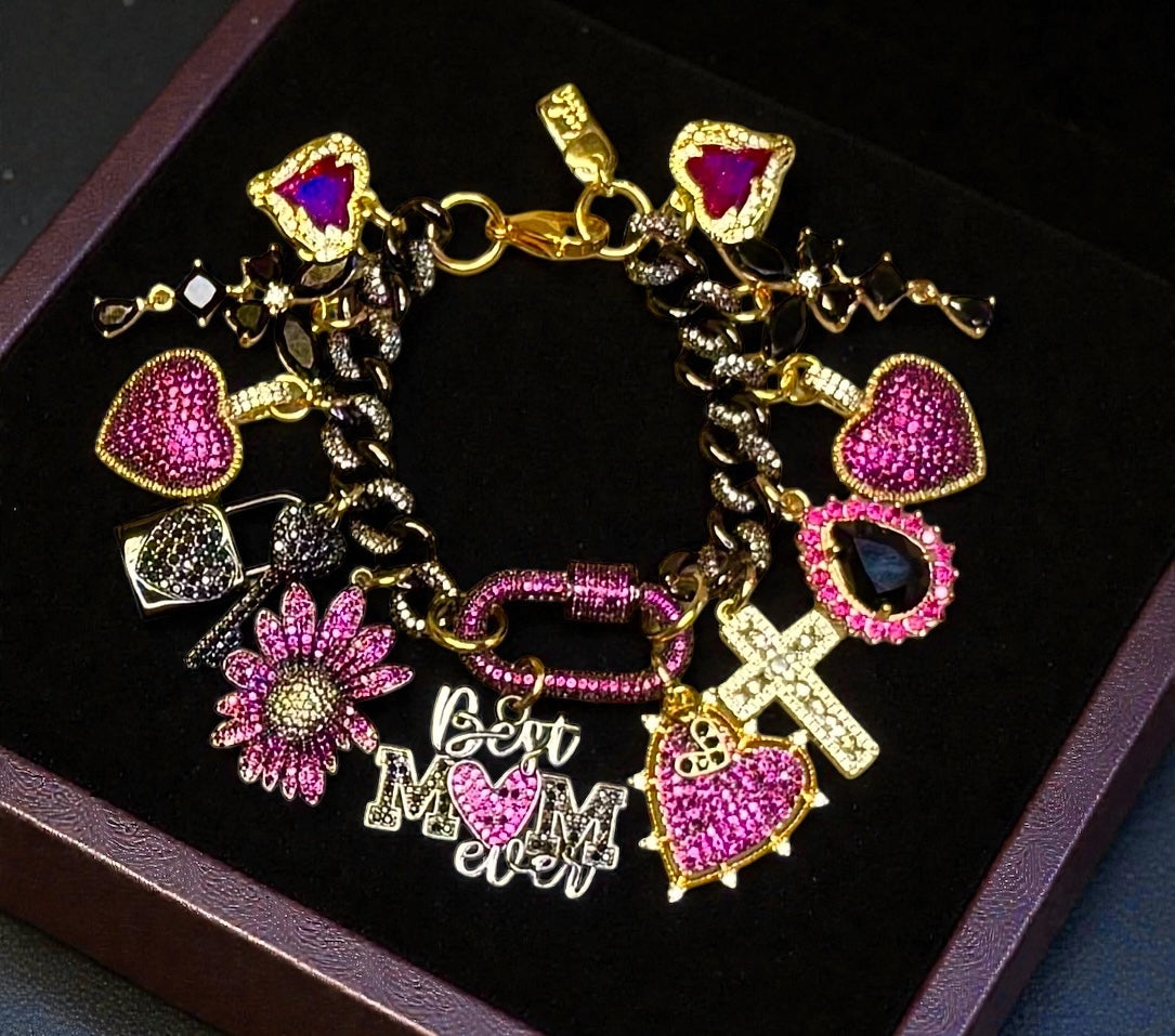 Design Your Own Custom Charm Jewelry Set- Necklace, Bracelet, & Earrings