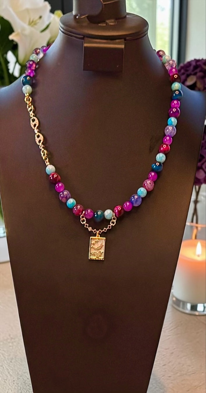 Custom Natural Stone & Glass Beaded Bracelets & Necklaces-Single & Double Layer Options- Stretchy or Non Stretchy