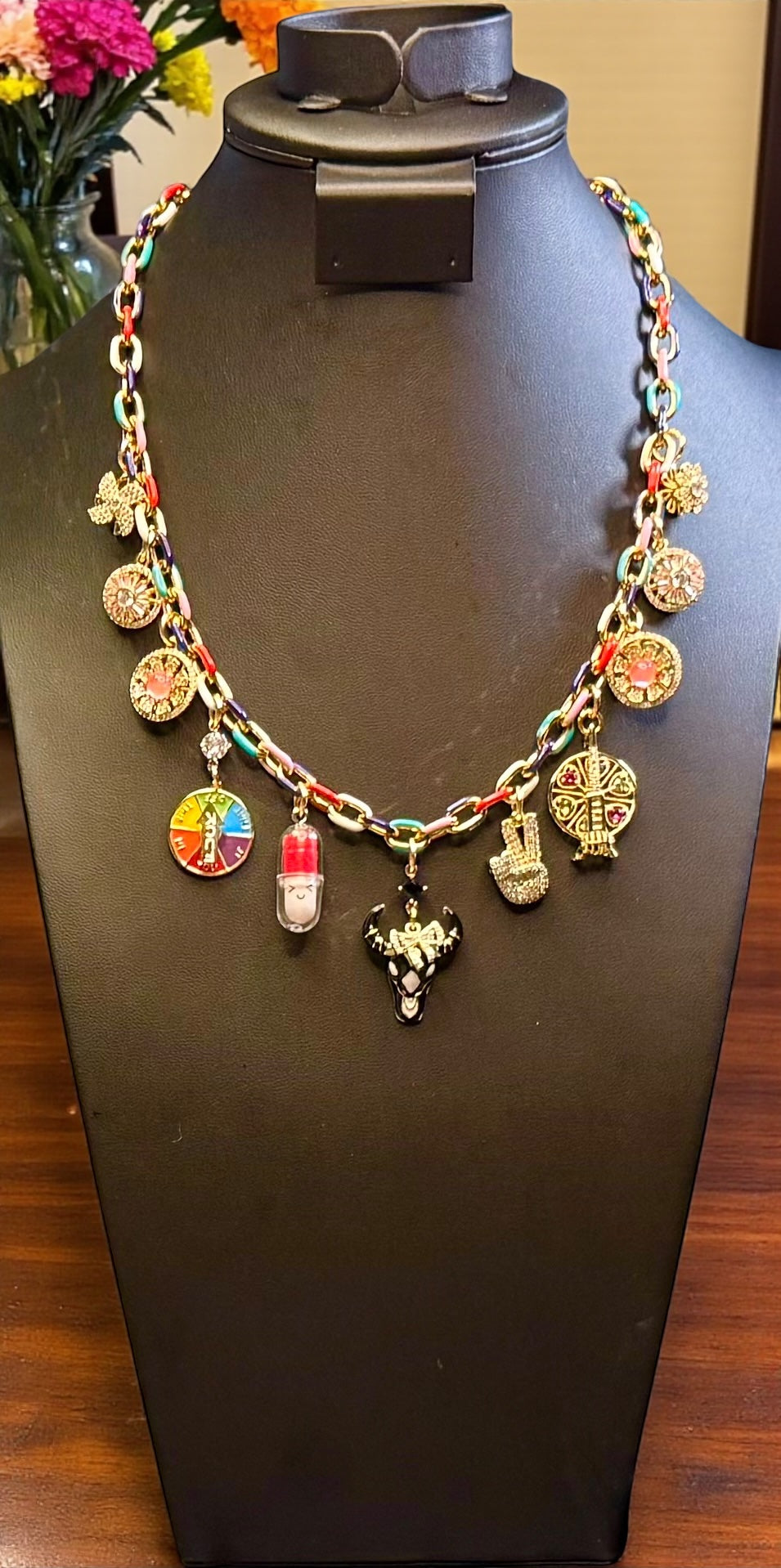 Design Your Own Custom Charm Necklace- Add 1 — 20 + Charms- 18 Karat Plated Gold- Stainless Steel- Mixed Metal- In 16”- 18”- 21” lengths or choose a Custom Length