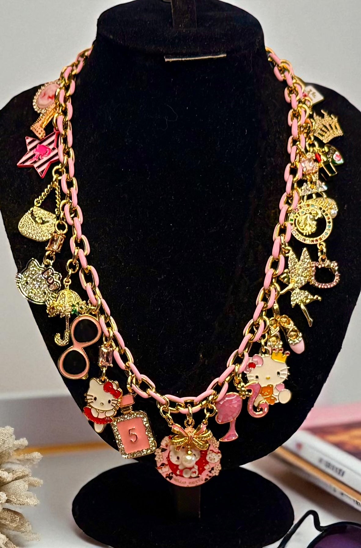 Design Your Own Custom Charm Necklace- Add 1 — 20 + Charms- 18 Karat Plated Gold- Stainless Steel- Mixed Metal- In 16”- 18”- 21” lengths or choose a Custom Length