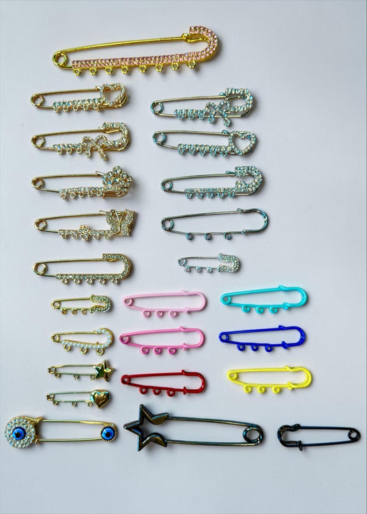 Design Your Own Brooch -  1 to 10 Charms - Gold -Silver - Colorful Enamel Styles